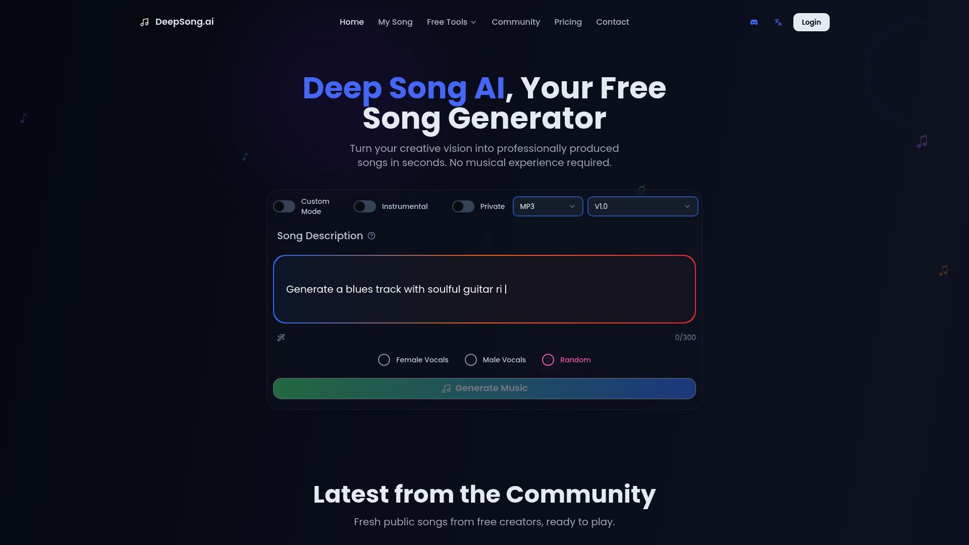 DeepSong screenshot