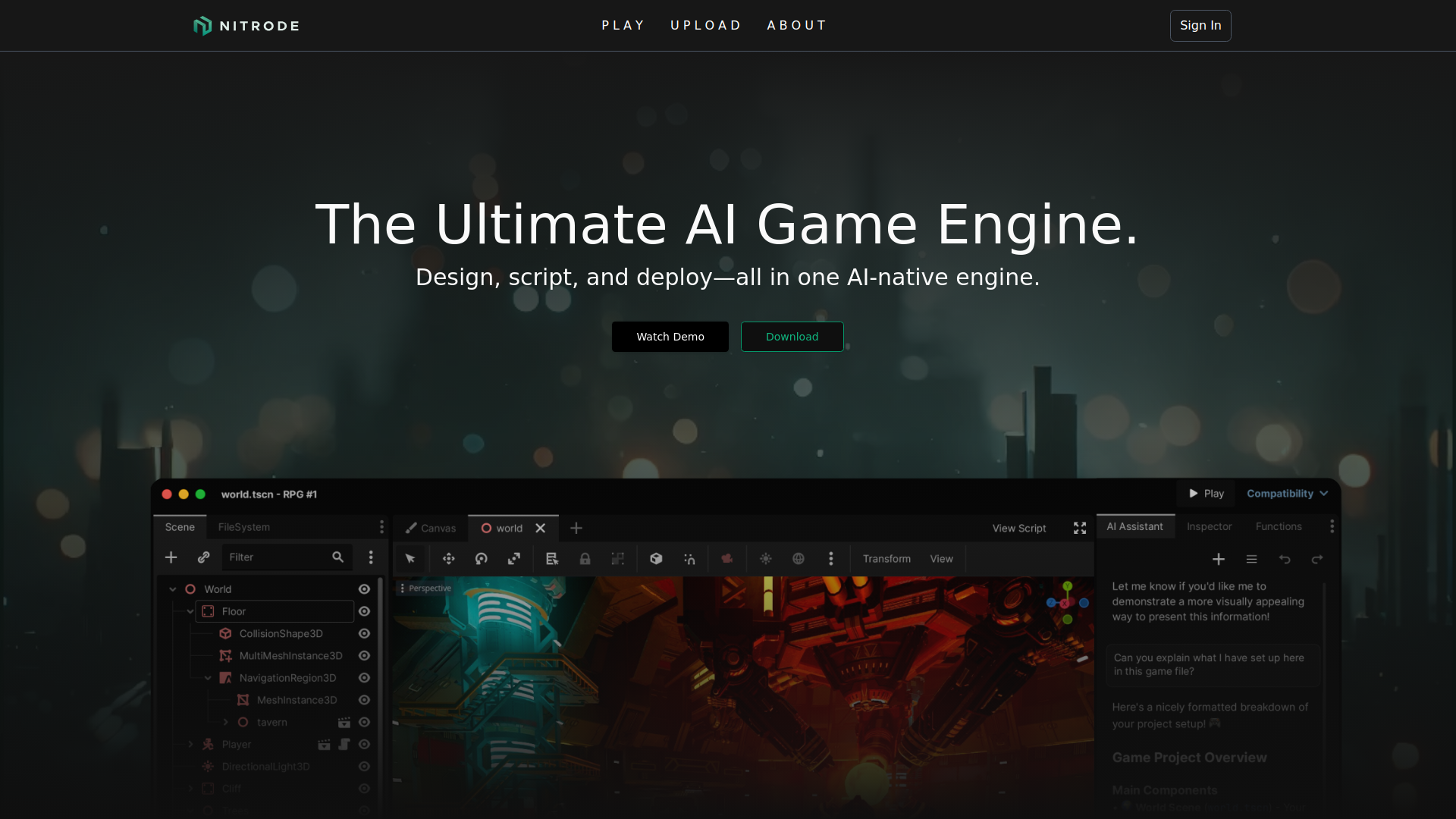 Nitrode: AI-Powered Game Development Engine.ai