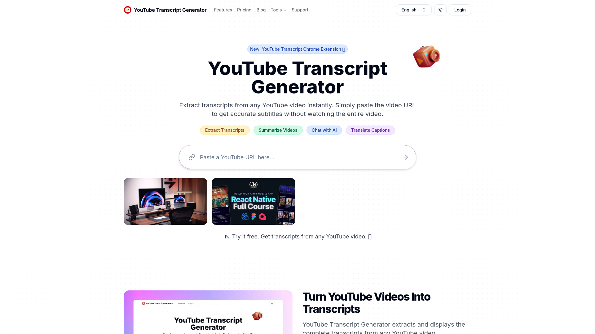 YouTube Transcript Generator