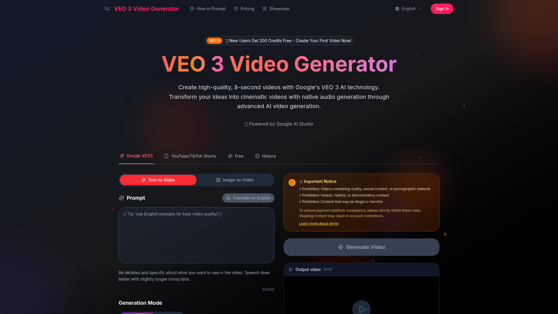 VEO 3 AI Powered Cinematic Video Generator ShowMeBest ai