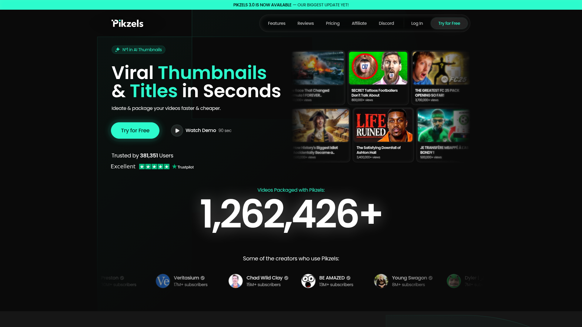 Pikzels: AI Thumbnail & Title Generator.ai