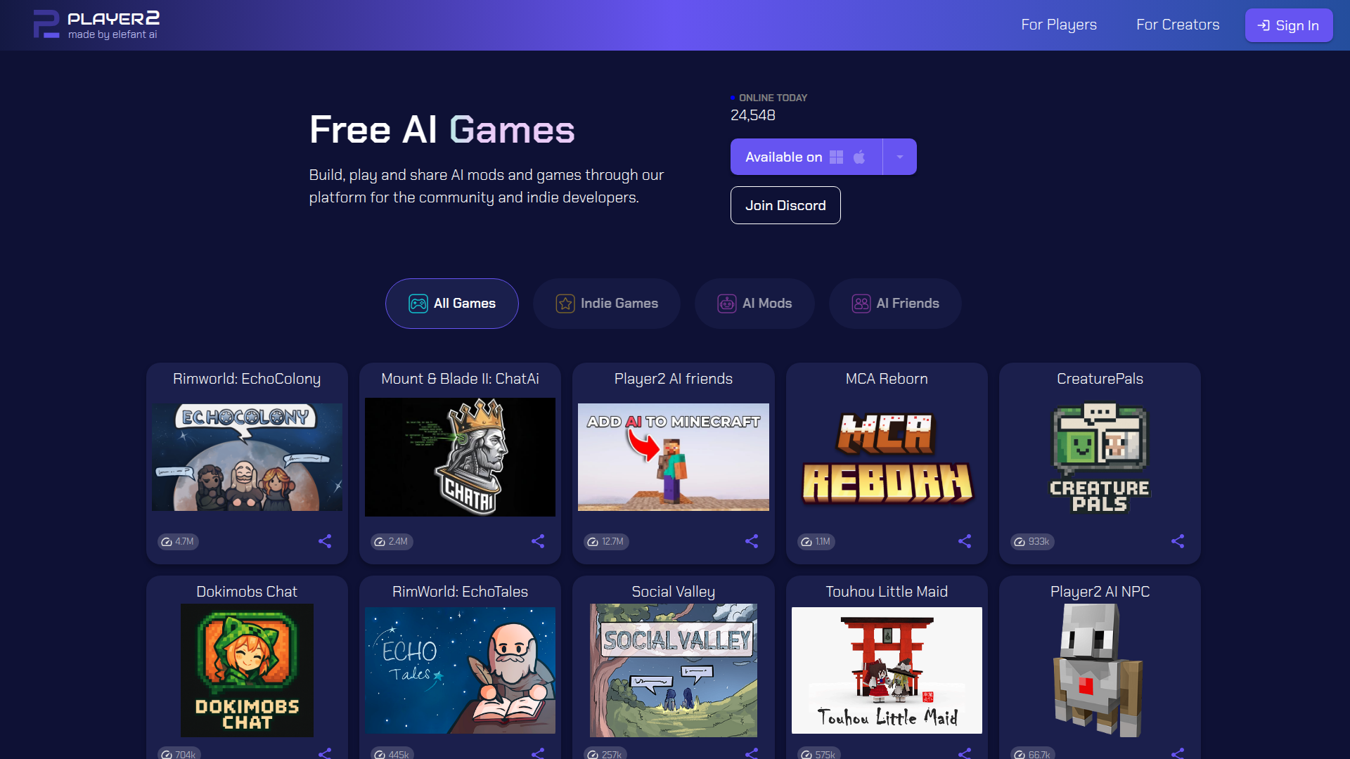 Player2 - Free AI Games!