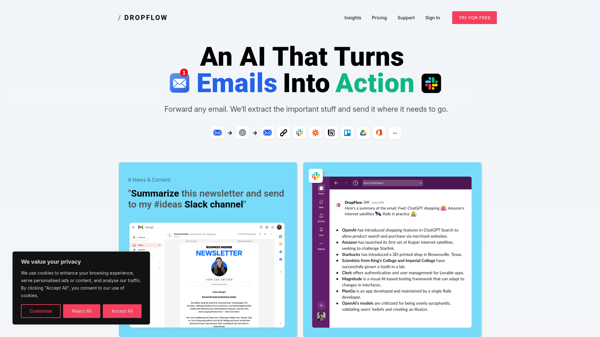 Dropflow: Email Content Automation Tool