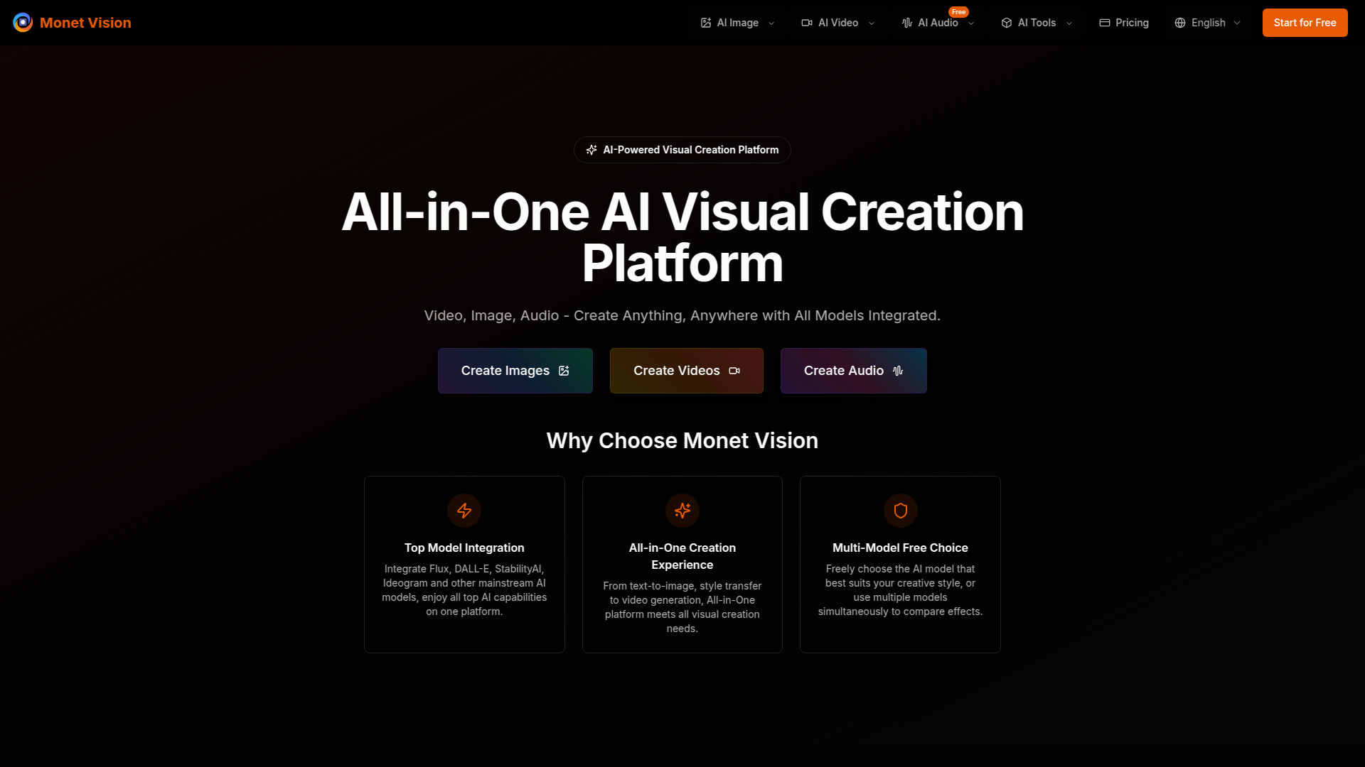 Monet Vision: All-in-One AI Visual Creation Platform.ai