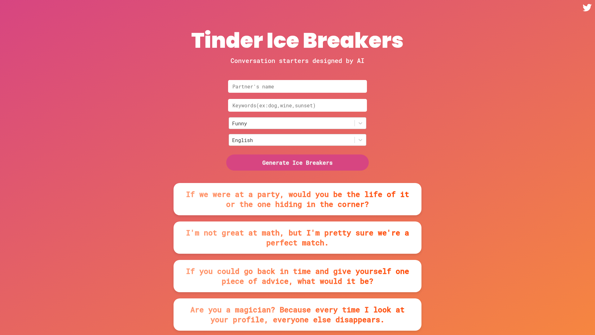 Tinder Ice Breakers