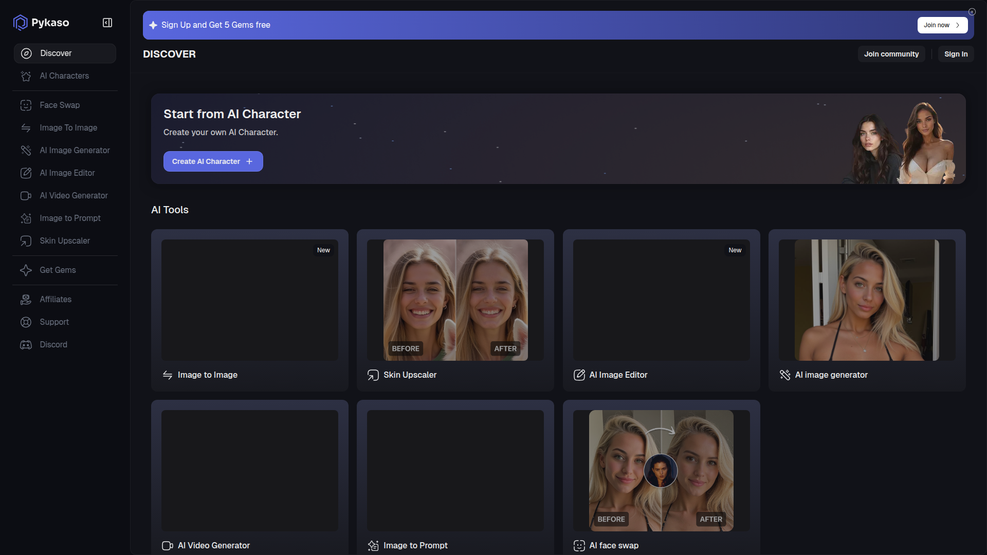 Pykaso: AI Face-Swap Influencer Creator.ai