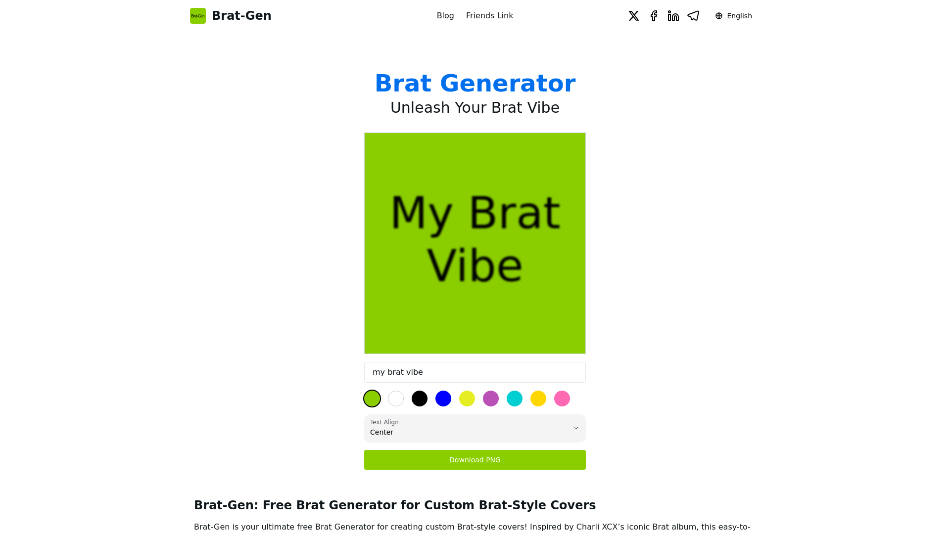 Brat-Gen: Free Brat-Style Cover Generator.ai