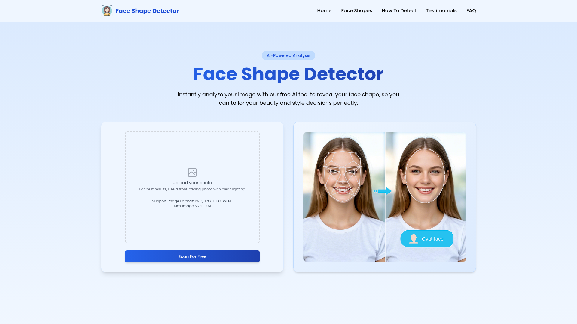 AI Face Shape Detector
