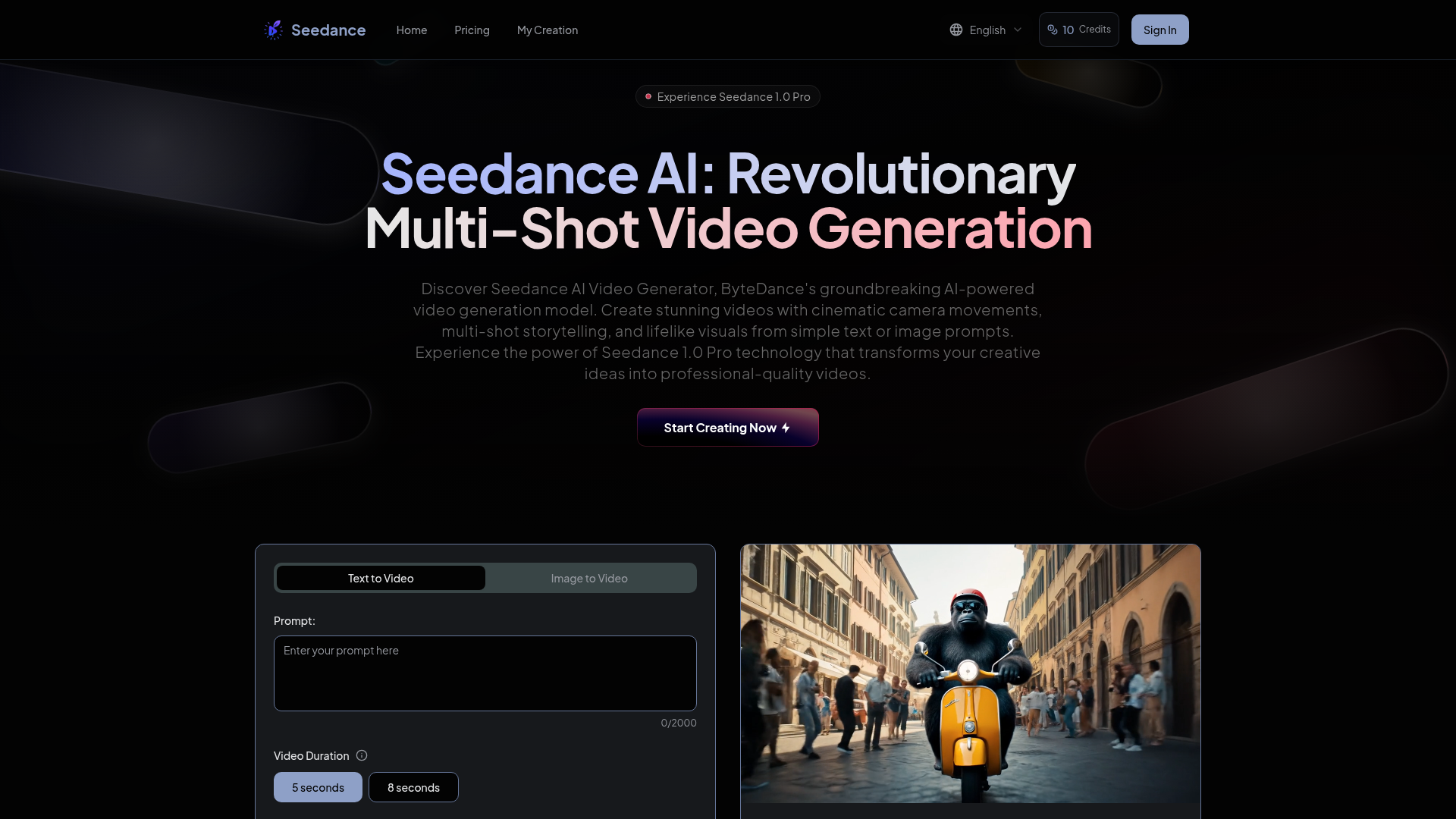 Seedance AI: Professional Video Generation.ai