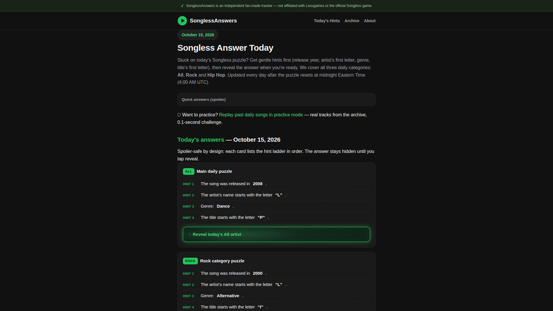 SonglessAnswers