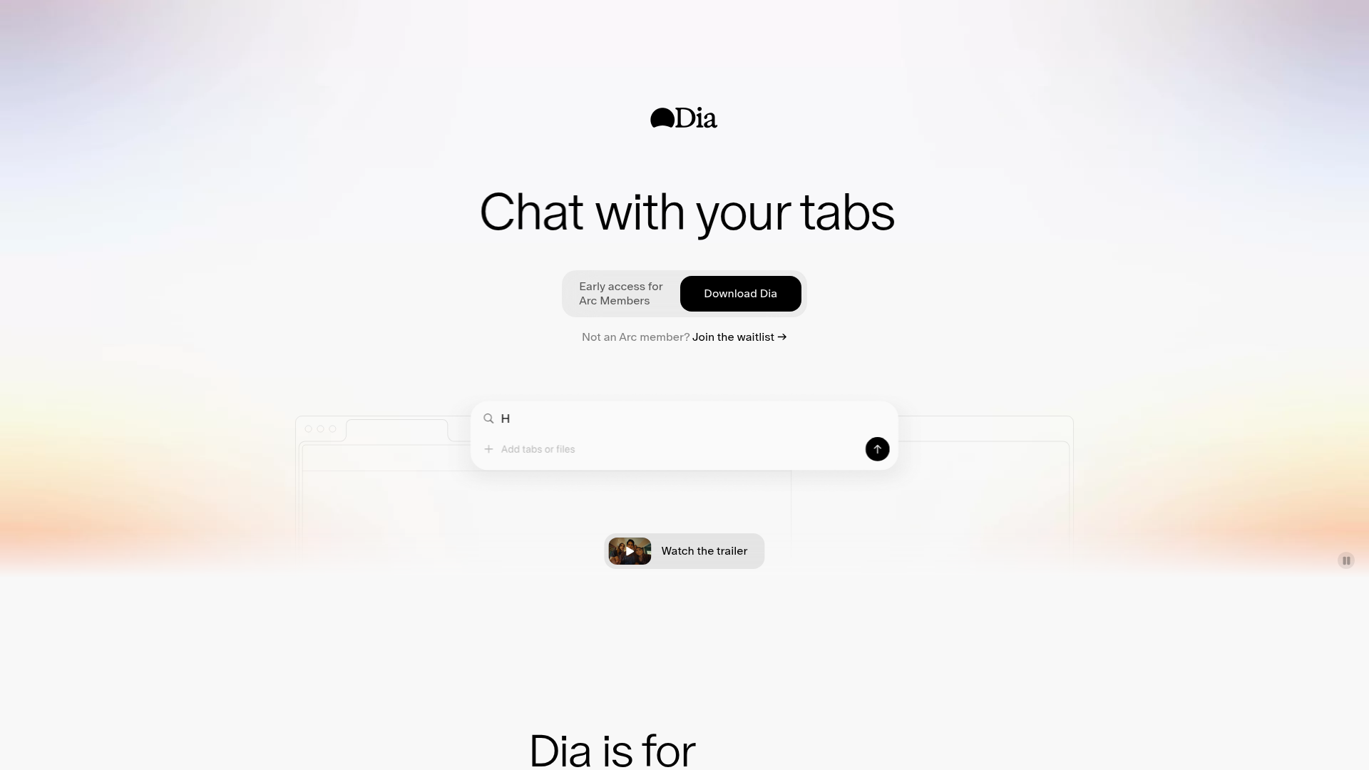 Dia: AI-Powered Browser for Smarter Tab Interaction.ai
