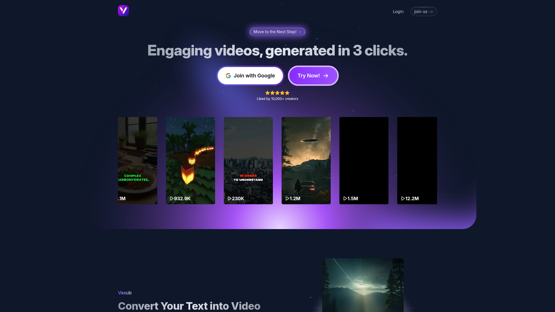 Vexub: AI Text-to-Video Platform.ai