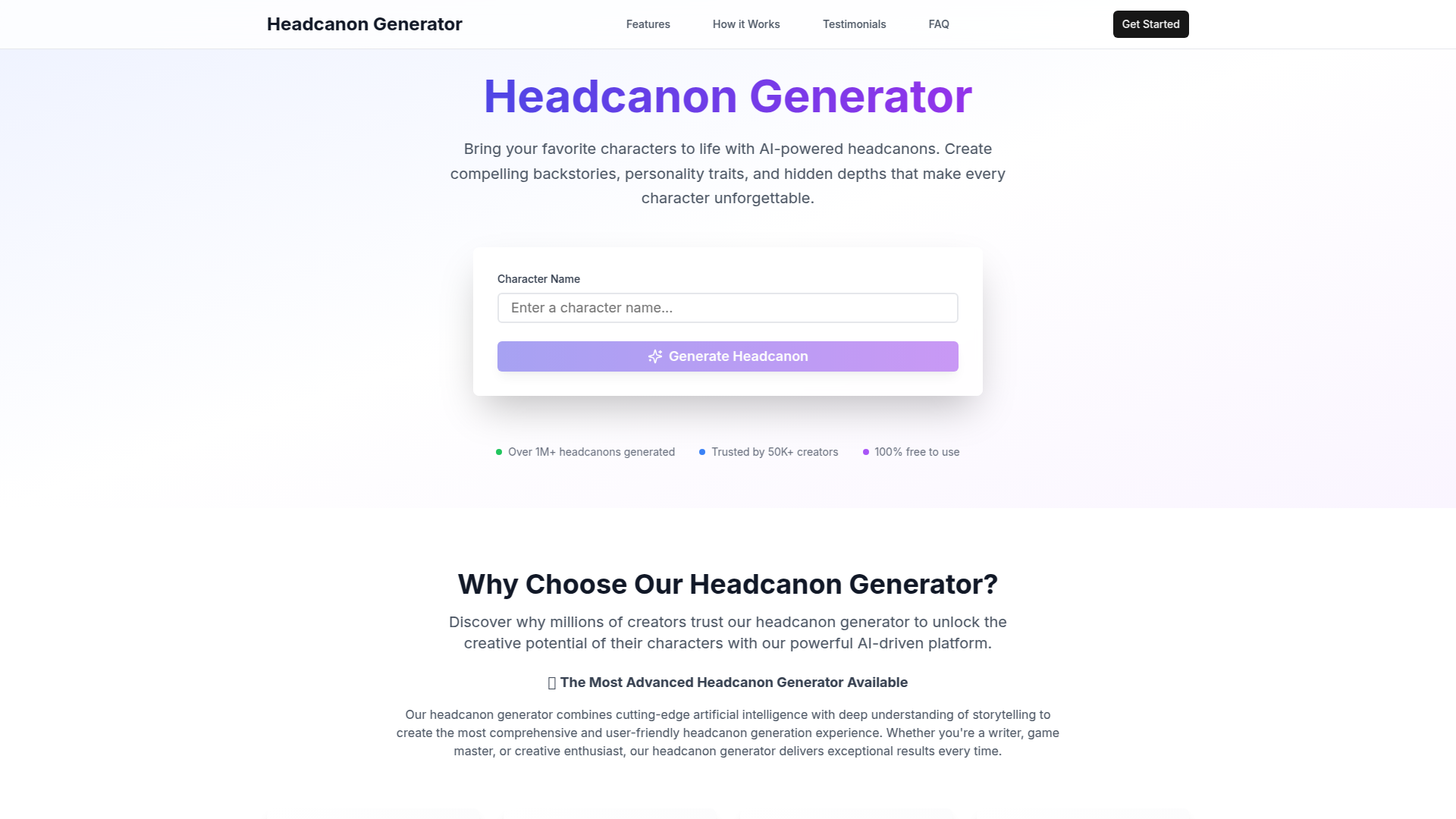 Headcanon Generator - AI Character Backstory Creator.ai