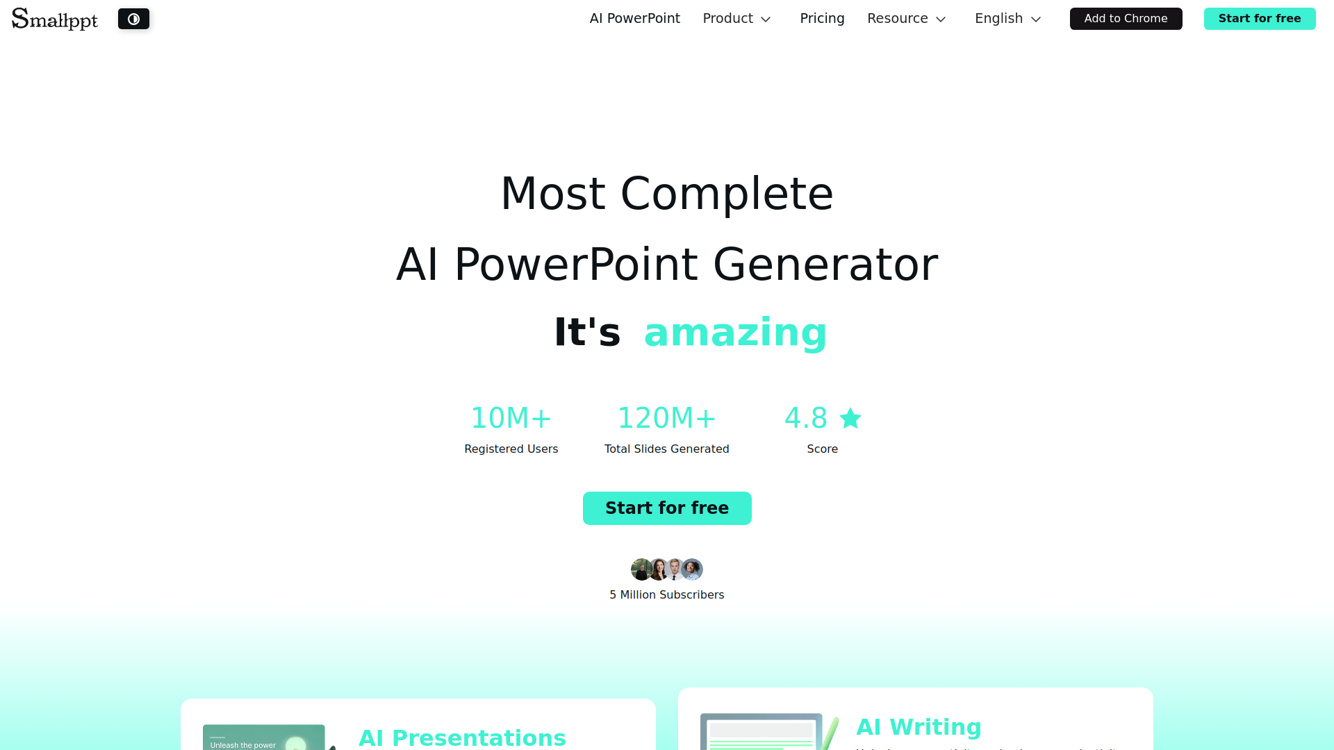 Smallppt: AI Slides in Minutes.ai