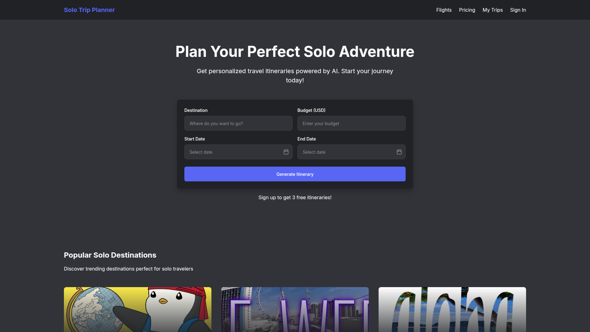Solo Trip Planner AI: Your Personal Travel Guide.ai