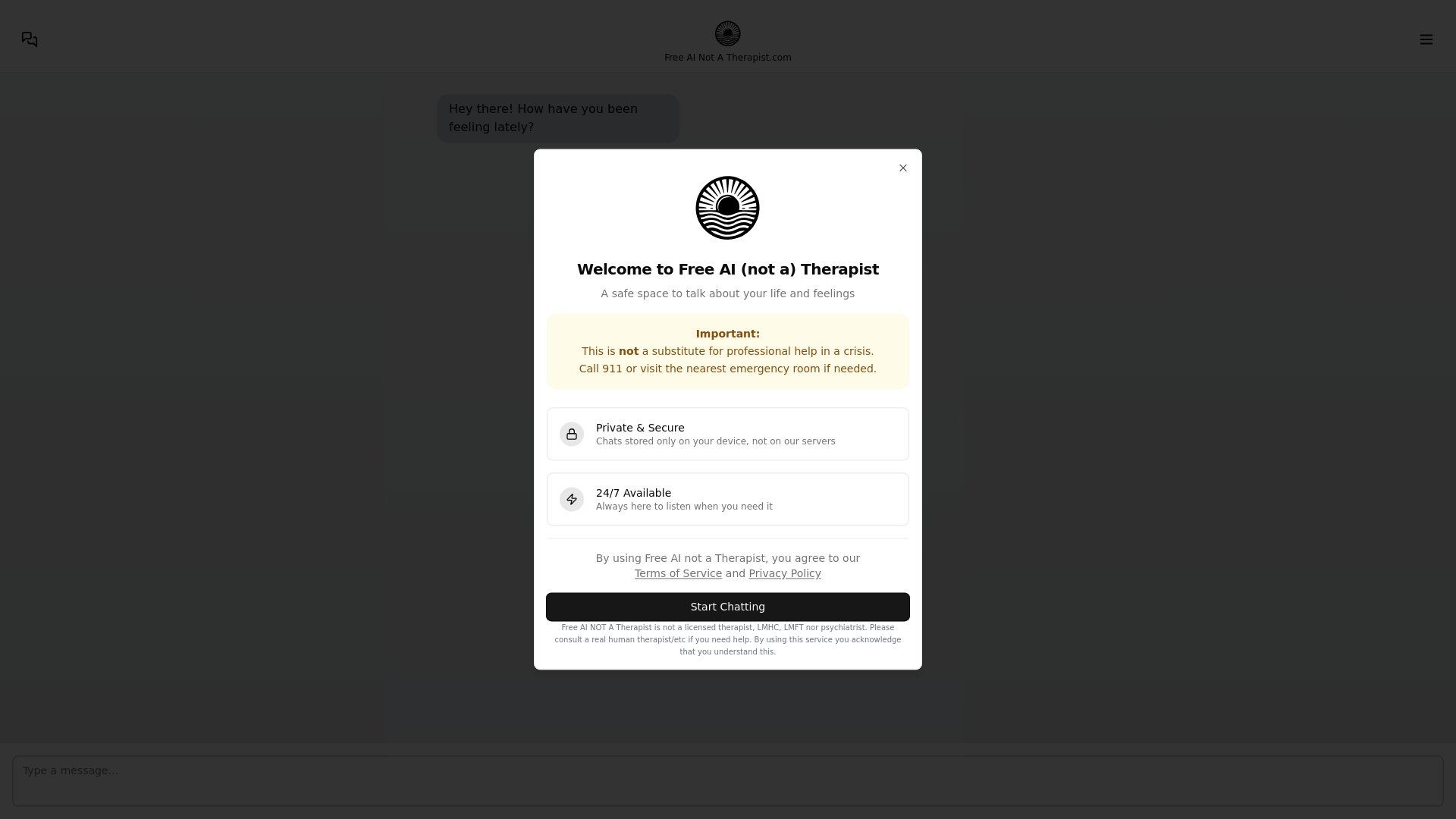Free AI (not a) Therapist.ai