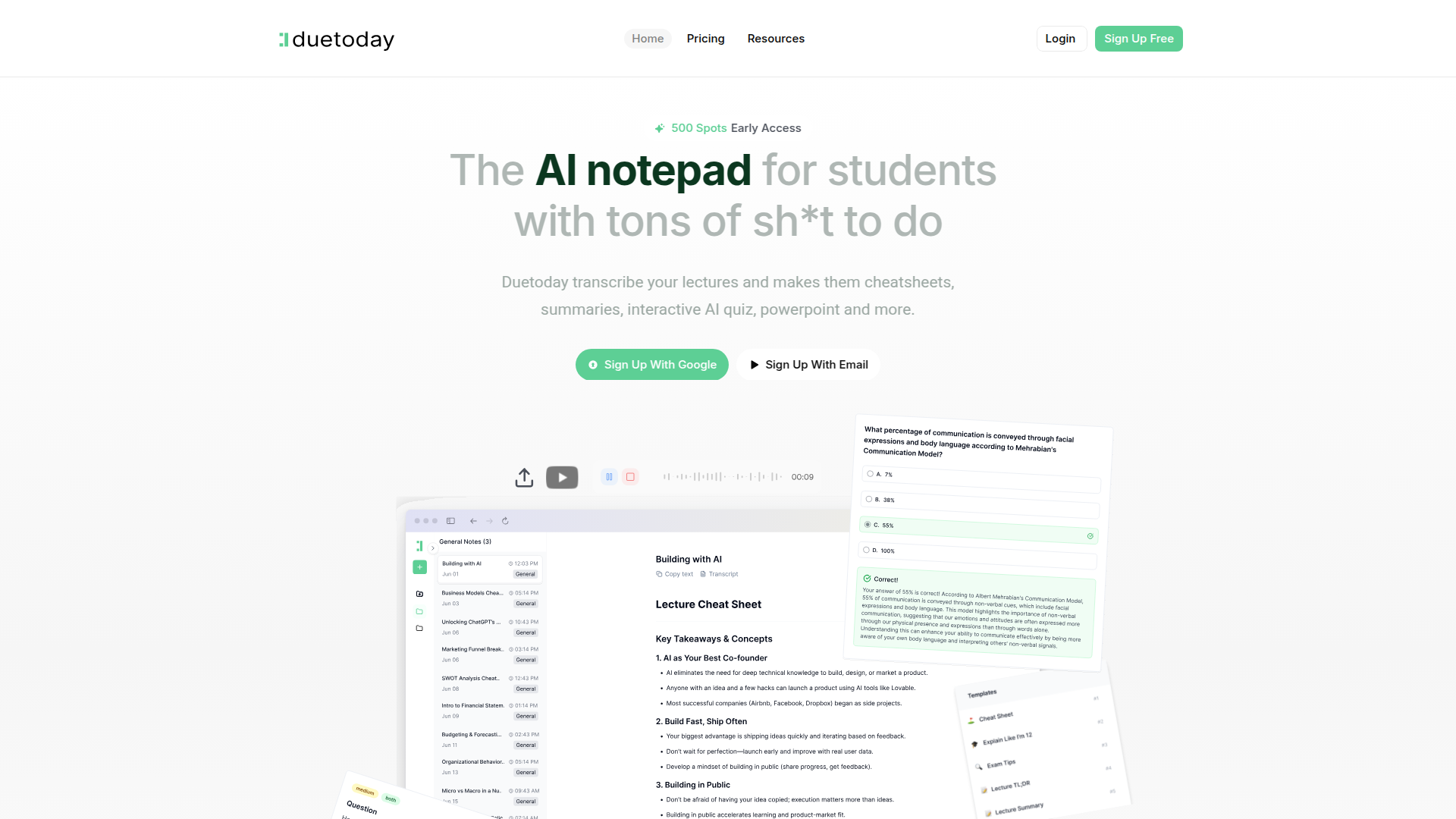 Duetoday: AI Study Assistant for Smarter Learning.ai