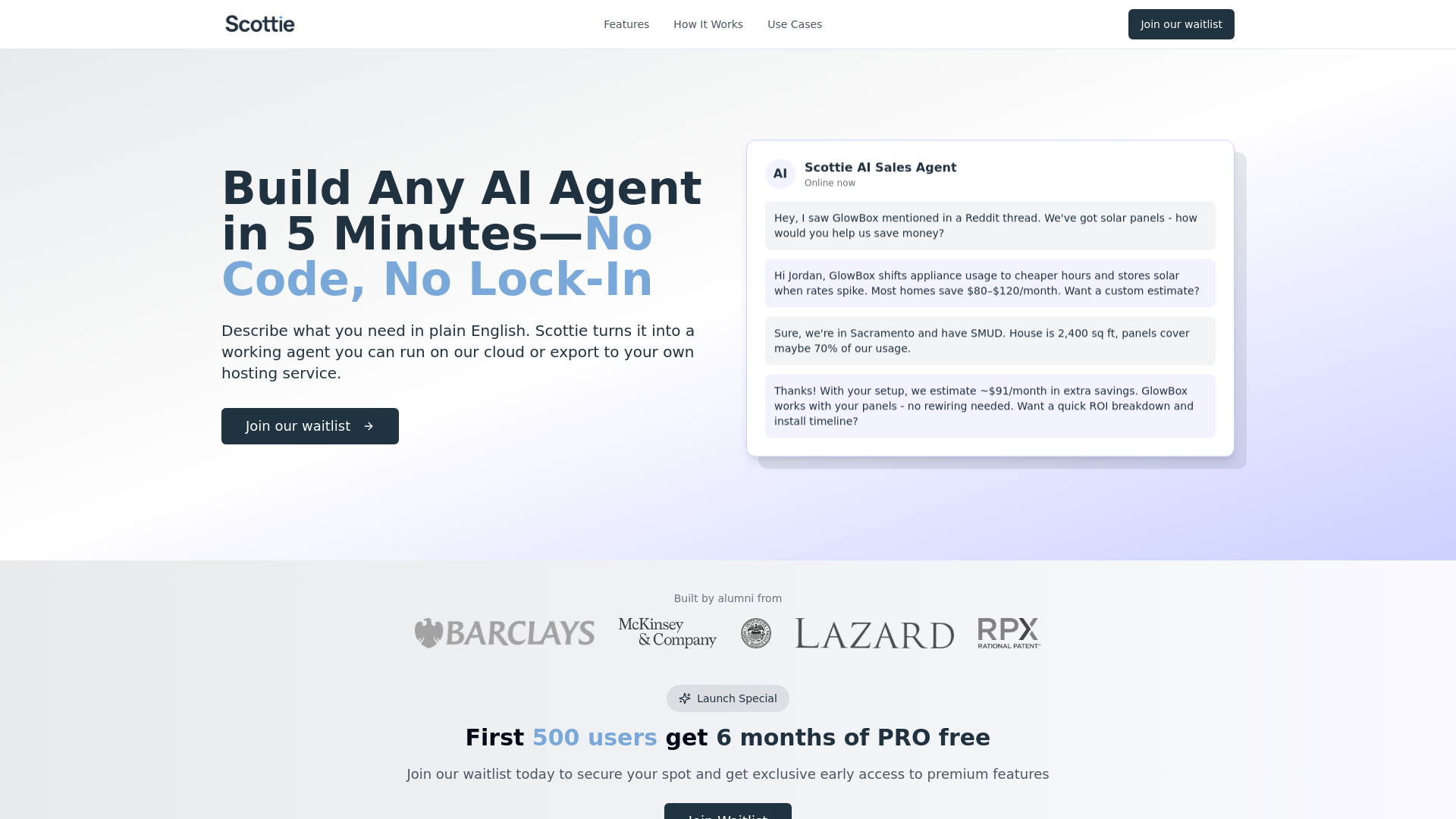 Scottie - Build AI Agents in Seconds